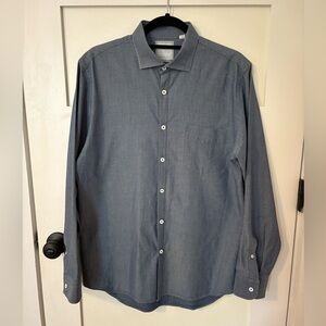 Billy Reid Blue Dot Button Down Shirt Long Sleeve Size Medium